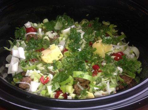 Crock Pot klar til å settes på.